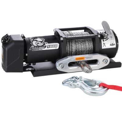 9800 Lb Trailer Winch 20 Foot Synthetic Rope Wired Controller Bulldog Winch