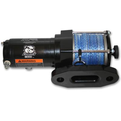3,000 LB ATV Winch 40 Ft Synthetic Rope Mini-Rocker Switch Mount Channel Aluminum Hawse Fairlead Bulldog Winch