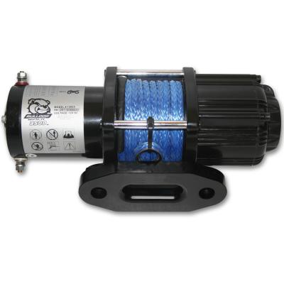 3,500 LB UTV Winch 50 Ft Synthetic Rope Two Switches Mounting Channel Roller Fairlead Bulldog Winch