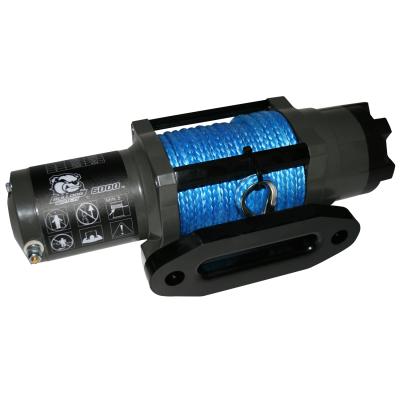 6,000 LB Powersports Winch 50 Ft Synthetic Rope Roller Fairlead Bulldog Winch