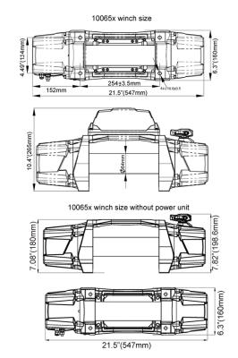 9.5k Standard Series Winch With Wire Rope Bulldog Winch