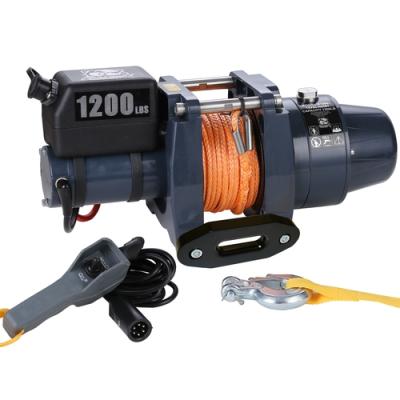 Hoist 1200 LB 12vDC Synthetic Rope Bulldog Winch