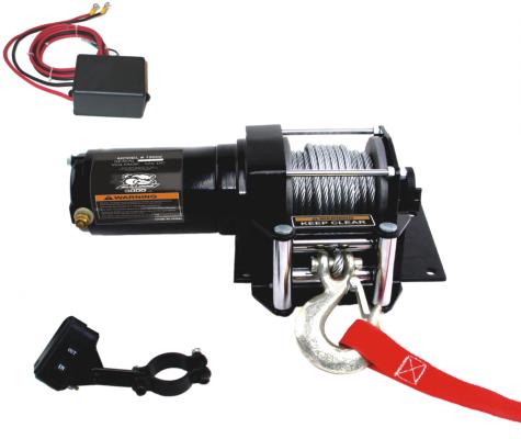 2,000 LB ATV Winch 40 Ft Synthetic Rope W/Mini Rocker Switch Mounting Channel Roller Fairlead Bulldog Winch