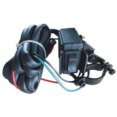 Mini Rocker Switch Handlebar Mount w/8 Ft Wire Black Bulldog Winch