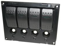 4-Switch Panel W/Lighted Breakers Black Bulldog Winch