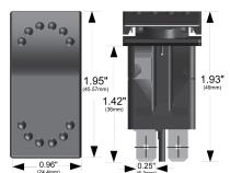 Rocker Switch - Momentary On/Off 4-Pin Black Bulldog Winch
