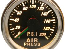 0-200psi Air Pressure Gauge 2.0 Inch Dual Needle Mechanical Lighted Bulldog Winch